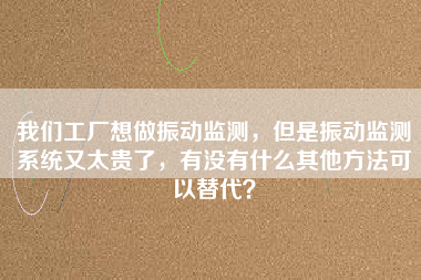 我們工廠想做振動監(jiān)測，但是振動監(jiān)測系統(tǒng)又太貴了，有沒有什么其他方法可以替代？