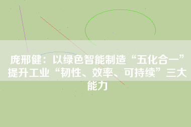 龐邢健：以綠色智能制造“五化合一”提升工業“韌性、效率、可持續”三大能力